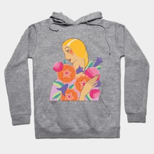 Flower Lady (on cream) Hoodie